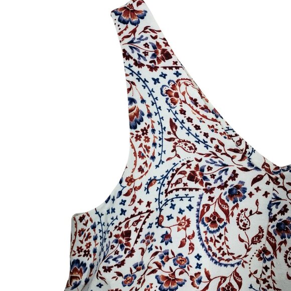 Linen-Blend Printed Swing Dress size medium RETIMANS - Picture 3 of 13